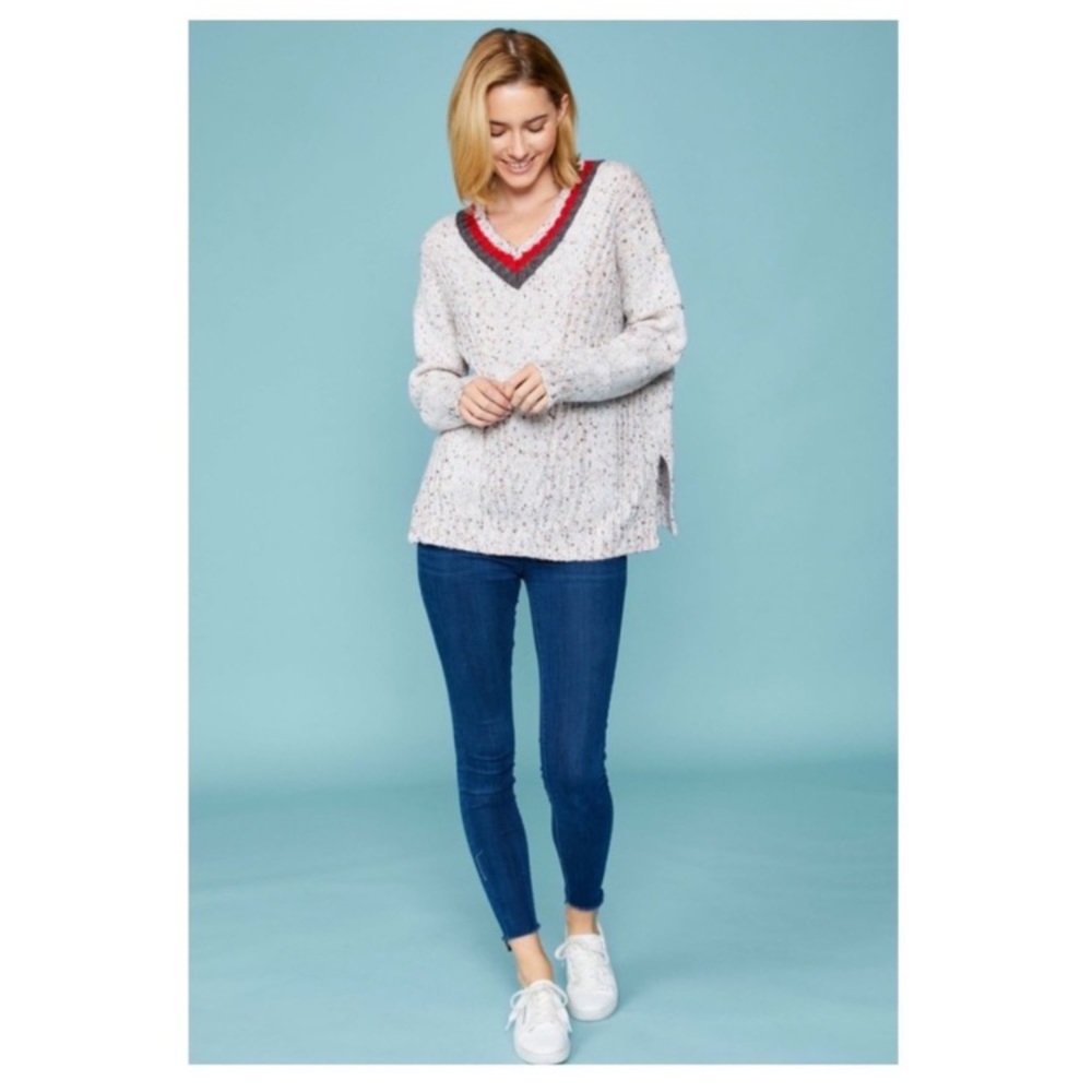 Sporty tunic length sweater